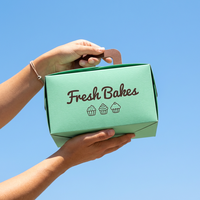 Boîte d'emballage alimentaire en carton pliable personnalisée avec logo pour beignets et macarons, couleur et taille sur mesure