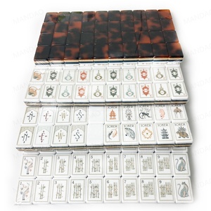 Wholesale Colorful Entertainment La Fete American <b>Mahjong</b> Tile <b>Set</b> Majong Artwork for 4 Players Portable Design Universal Use - Product Image 5
