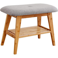 Nouveau tabouret en bambou pour le rangement des chaussures, banc créatif en bois massif pour chambre et salon