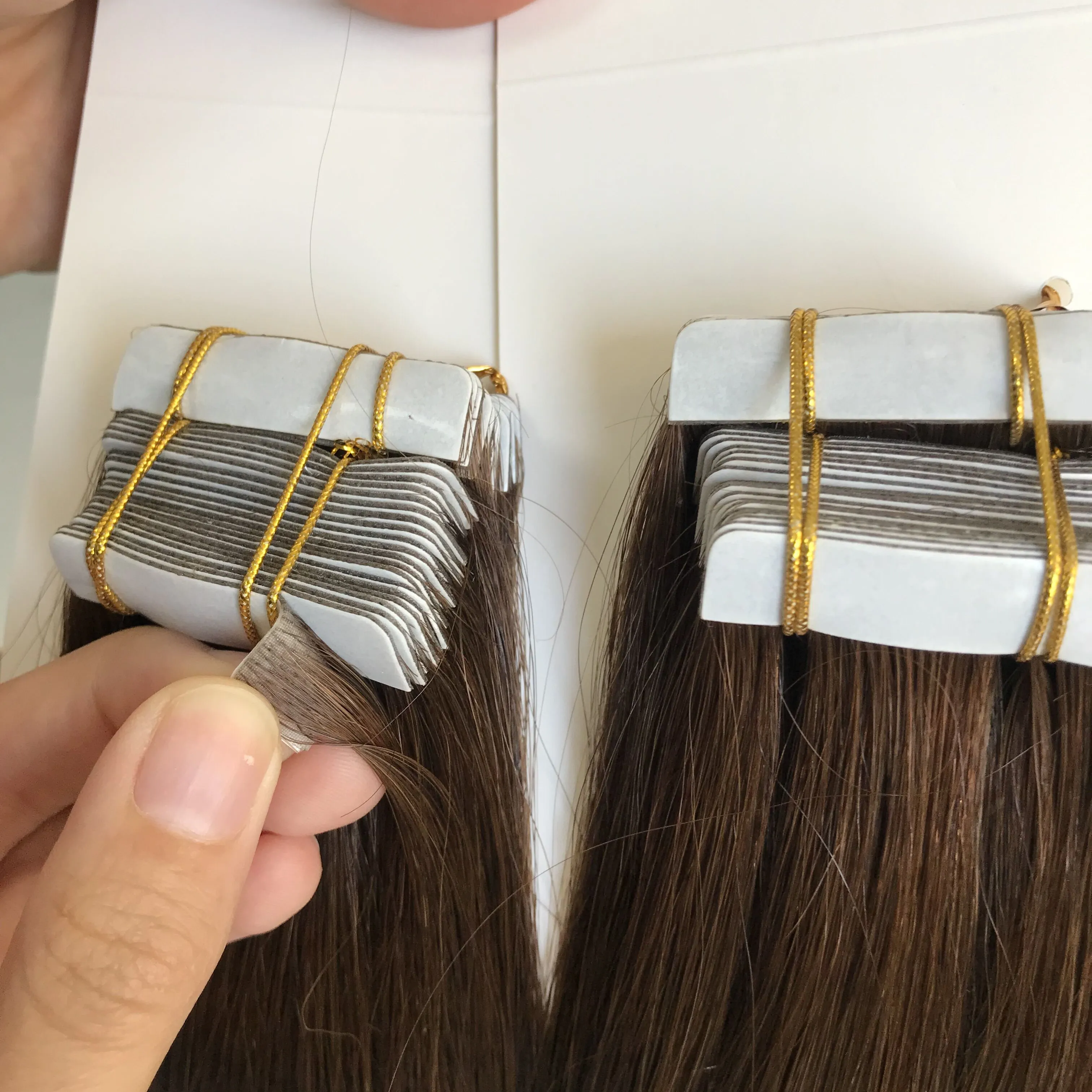 ヘアエクステンションの新しい自然なロシアの髪の二重描画インジェクションインビジブルテープ