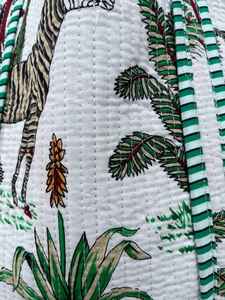 Bolsa de Mano Acolchada de Algodón con Estampado de Bloques, Reutilizable, para el Mercado, Oficina, Uso Casual, Viajes, Bolso de Hombro - Product Image 2