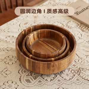 Juego de Tazones de Madera de Acacia, Madera Natural Sólida, Plato para Ensalada y Frutas, Uso Doméstico y en la Cocina, 10, 13, 16, 19, 22, 25 cm - Product Image 4