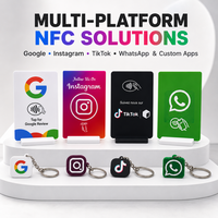Kartu NFC Ulasan Google Kustom, Gantungan Kunci Media Sosial, Kartu Kontrol Akses NTAG213, Tempat Kartu NFC Ulasan Google