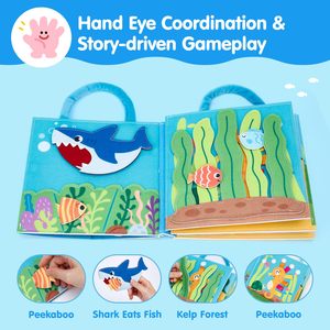 Ocean <b>Montessori</b> Felt Busy Book <b>for</b> Toddlers Sensory Activity Busy Board Travel <b>Toy</b> <b>for</b> 1 2 <b>3</b> <b>Year</b> <b>Old</b> Boys Girls - Product Image 4