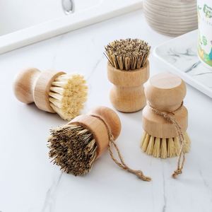 Kitchen Dish Brush Wooden Handle and Sisal Coconut Multifunctional Cleaning Tools Kitchen <b>Scrubbing</b> Brush - Product Image 2