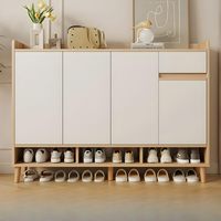 Meuble à chaussures moderne et mince en bois pour entrée, facile à assembler, grande capacité, unité de rangement multifonctionnelle avec étagères ouvertes pour la maison