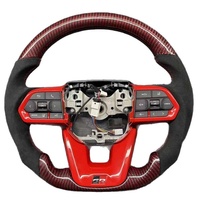 Volant en fibre de carbone rouge pour Toyota LC Alphard Série 80 Hilux Land Cruiser Crown, style GR en cuir, Chine