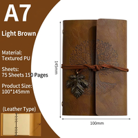Carnet de notes rétro « Arbre à vœux » A6/A7 – Journal portable créatif en papier kraft, pages vierges ou lignées