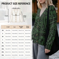 Vintage Maßgeschneiderter Damen-Cardigan mit Langen Ärmeln und Offener Front, V-Ausschnitt, Knopfleiste, Kunstwollmischung, Herbstmantel