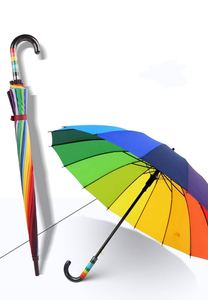 <b>Windproof</b> 16 Rib Large Strong Rainbow Xl Automatic Heavy Duty Golf <b>Umbrella</b> for Rain and Wind Promotion Gift - Product Image 2