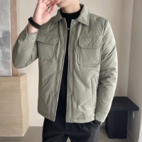 Veste matelassée légère et chaude pour homme, col chemise, boutonnée, décontractée, coupe ajustée, pour l'hiver