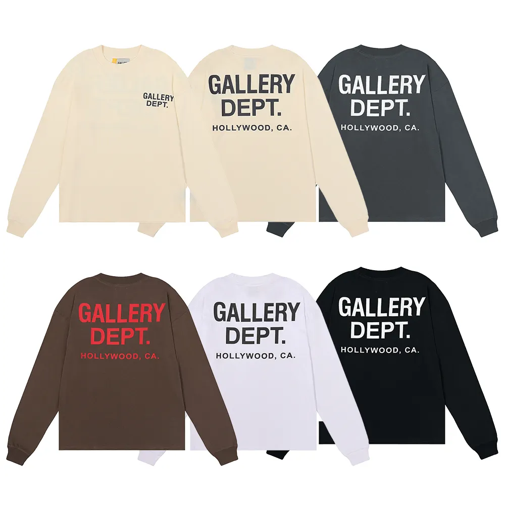 Fashion Gallery Dept multicolor double yarn cotton long sleeved t-shirt men's and women's tops various luxury High-end clothes
