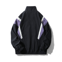 Automne hommes léger Varsity Bomber veste pleine fermeture éclair col montant Patchwork coupe-vent Chaqueta Para entraîneur vestes