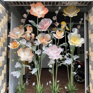 H-705 Organza gigante papavero Iris set di fiori finestra fiore artificiale Display decorazioni per eventi di nozze - Product Image 5