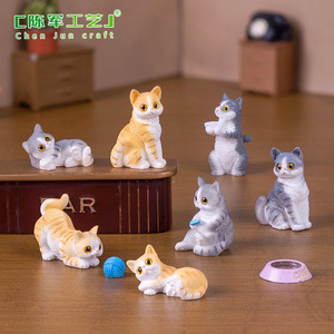 <b>Mini</b> Resin Animals Miniature Resin Cat Crafts Figurines Ornaments for DIY Car Dashboard Office <b>Desk</b> Computer Monitor Decor - Product Image 3