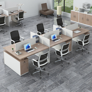 Bàn làm việc dạng mô-đun bằng gỗ cho trung tâm cuộc gọi hiện đại, cấu tạo bền chắc và lắp ráp dễ dàng, dành cho 4-6 người - Product Image 5