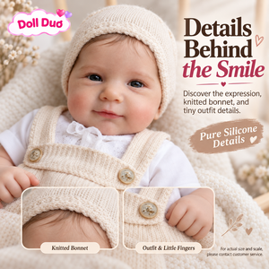 ตุ๊กตาเด็กเกิดใหม่ซิลิโคนทั้งตัวขนาด 18 นิ้ว รุ่น Doll Duo Custom พร้อมหมวกไหมพรมสีครีม ยิ้มแย้ม ของขวัญคริสต์มาสส่วนตัว ของเล่นนุ่มนิ่มสำหรับเด็ก - Product Image 3