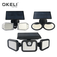 OKELIハイライトモーションセンサーSMDIP65防水屋外ガーデンソーラーLEDウォールライト