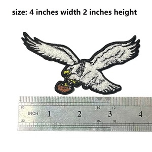 رقعة مطرزة من قماش التويل القطني على شكل نسر أبيض وأخضر من فيلادلفيا، قابلة للكي على سترات فرق كرة القدم الأمريكية - Product Image 4