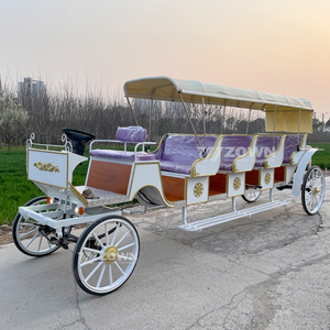 Charrette royale ornée à chevaux, chariot en fer sur mesure pour les mariages dans les zones panoramiques et les expositions en plein air - Product Image 5