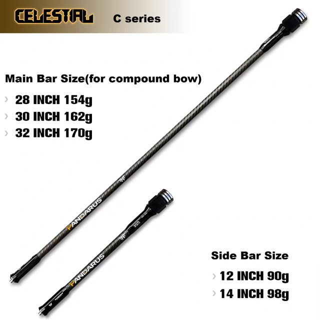 Pandarus Archery Balance Bar Stabilizer Rod Set 3K Carbon Fiber Competitive Cecurve Bow Shooting Accessories Shock Absorption