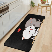 1 paillasson pour la maison en éponge épaisse de 0,39 pouces avec motif Bubu et Dudu, adapté au salon, à la cuisine et au balcon.