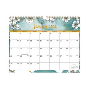 Wholesale 2023-2024 Floral Annual Wall Calendar Planner 18 Months American Calendar Custom Paper Office Display Promotion