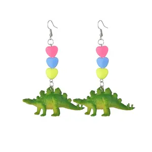 Groothandel Kleurrijke Dinosaurus Oorbel Voor Vrouwen Mode Hart Oorbellen Voor Kinderen Meisjes 2023 Accessoires Hanger Schattige Oorbel