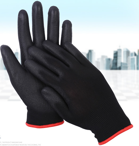 Строительные противоскользящие защитные перчатки Droship с полиуретановым покрытием, рабочие Промышленные черные защитные перчатки для строительства