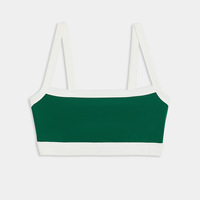 Camiseta Deportiva de Secado Rápido con Bloques de Color, Relleno Fijo Incorporado, Ajuste Ceñido, para Yoga, Pilates y Uso Diario Activo
