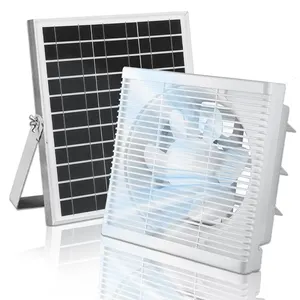 太阳能排气扇，8英寸厨房静音抽油烟机室外冷却通风风扇适用于鸡舍和宠物房