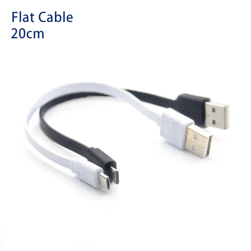 Wholesale Small Short 20cm V8 Wire USB 2.0 Charging Flat Noodle Micro USB Cables