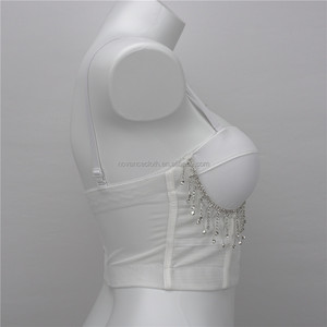 NOVANCE Tops <span class=keywords><strong>De</strong></span> Mujer <span class=keywords><strong>De</strong></span> <span class=keywords><strong>Moda</strong></span> <span class=keywords><strong>2022</strong></span> Sexy Hot Girls Tirantes Diamond Fringed White <span class=keywords><strong>Crop</strong></span> <span class=keywords><strong>Top</strong></span> Short Slim Camisoles - Product Image 4