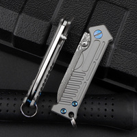 Couteau pliant d'extérieur de qualité supérieure D2/Damas Slide Open Self-Defence EDC Portable avec anneau Cadeau parfait