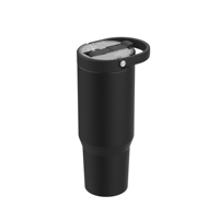 Gobelet isotherme en acier inoxydable à double paroi de 32 oz / 1000 ml, nouveau design, couleur crème blanche, avec poignée pliable – Grande Vente