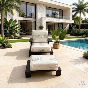 Modern Aluminum Leisure Single Seater Sofa Chair with <b>Footrest</b> for Outdoor & Indoor Use Living Room Apartment Patio Garden Beach - Product Image 2