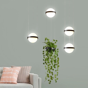 Luminaire suspendu moderne en verre blanc laiteux, pot de plantes, lampe suspendue, salle à manger, hall d'entrée, bar, décoration de hall, luminaire - Product Image 2