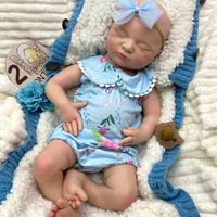 Boneka Bayi Prematur Silikon Utuh OEM Pabrik Kustom, Boneka Reborn Realistis Ultra Lembut Laura 20 inci untuk Anak Perempuan, Hadiah Natal