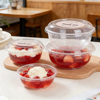 Contenants ronds jetables en PET transparent à paroi simple, personnalisables avec logo, pour vente en gros – Idéaux pour gâteaux, salades, desserts et bols d'açaï