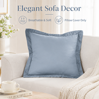 Housse de coussin personnalisée en tissu tissé léger avec bordure à volants classique