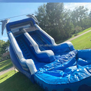 Toboggan gonflable le plus vendu toboggan aquatique commercial en PVC de 0.55mm toboggan gonflable amusant en plein air pour les locations de fêtes - Product Image 4