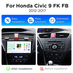 Radio con Carplay Inalámbrico Junsun para Honda Civic 9, Radio Android para Honda Civic 9 FK FB 2012-2017, Autoradio Multimedia con Navegación - Product Image 2