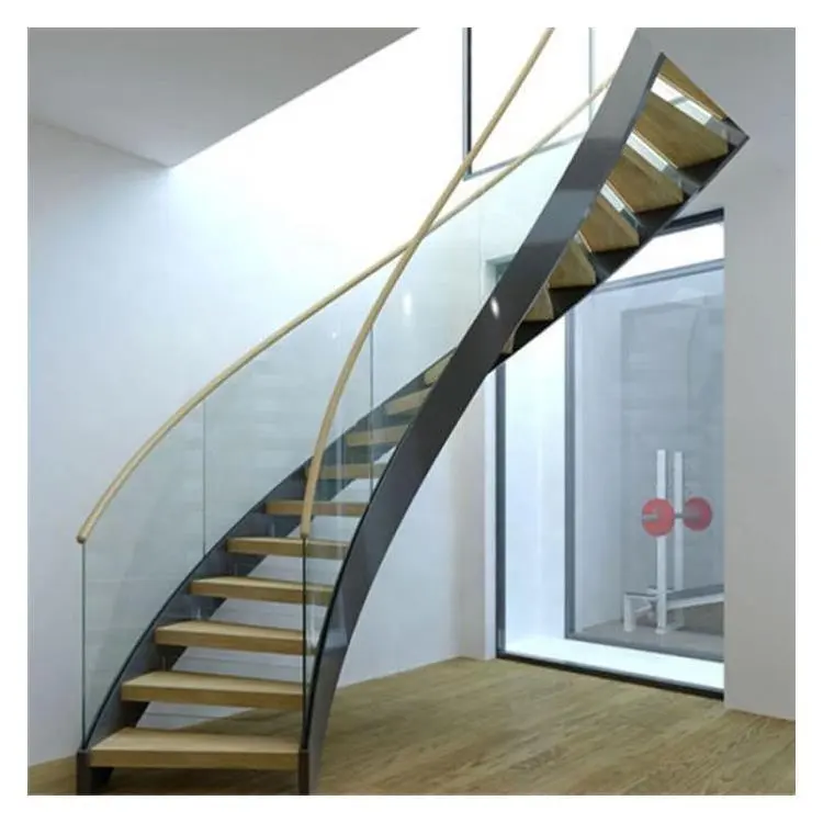 Ebest Oem spiral staircase wrought iron staircase design glass staircase