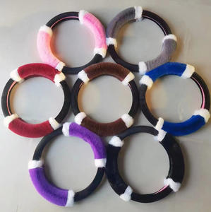 Terbaik bulu hangat lembut roda kemudi mobil melindungi dekorasi penutup bulu Aksesori Mobil - Product Image 1