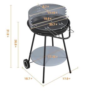 Portable Outdoor BBQ Grill 64x51.5x84.5cm Enamel Coated Detachable Assembly For Camping Picnic - Product Image 2