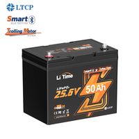 Baterai LiTime 24V 50Ah Group24 LiFePO4 dengan Bluetooth IP65 untuk Motor Trolling Sistem Off Grid Kelautan