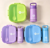 Boîte à lunch bento 3 compartiments anti-fuite de 1000 ml avec gobelet, sans BPA, compatible micro-ondes, écologique, pour étudiants et enfants