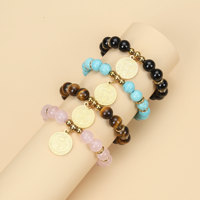 Bracelet en perles de pierre naturelle en gros, bracelet de guérison en cristal tendance, idéal pour le port quotidien