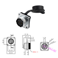 WS20 Aviation Plug Factory 7-Day Shipping Connecteur femelle circulaire à écrou arrière pour câble de connexion d'alimentation automobile 2-12 cœurs