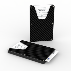 Tarjetero de metal antirrobo de fibra de carbono fina para billetera Pop con protección RFID para identificaciones bancarias y otras tarjetas - Product Image 1